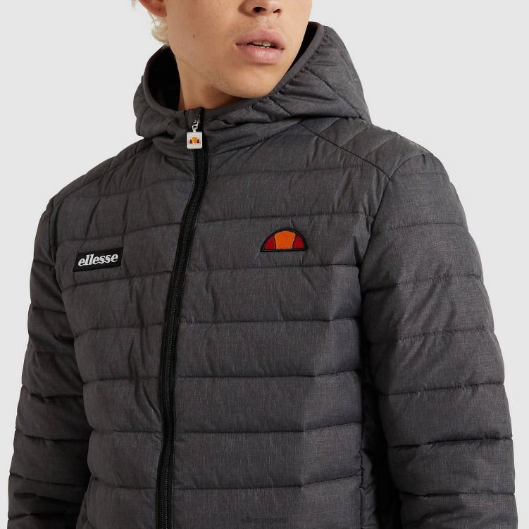 hombres chaqueta acolchada lombardía ropa Ellesse marga gris oscuro PZZNT287