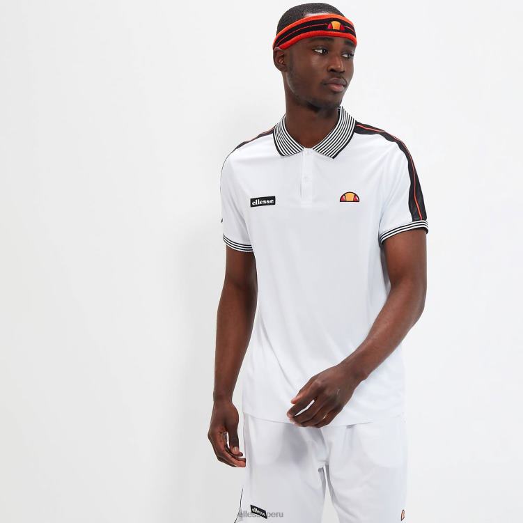 hombres nivel de polo ropa Ellesse blanco PZZNT399