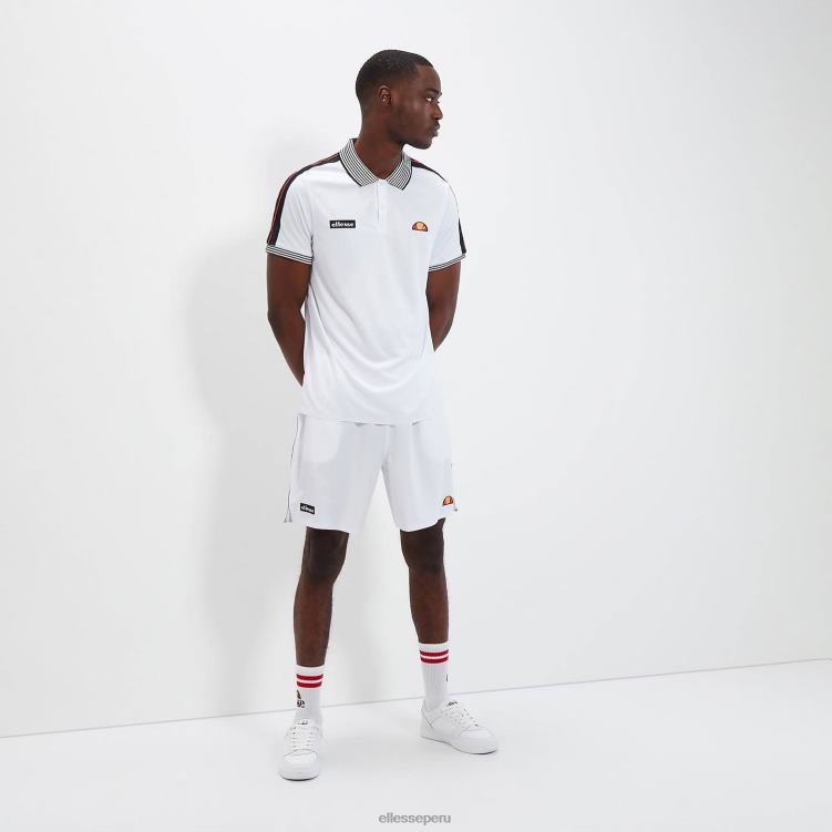 hombres nivel de polo ropa Ellesse blanco PZZNT399