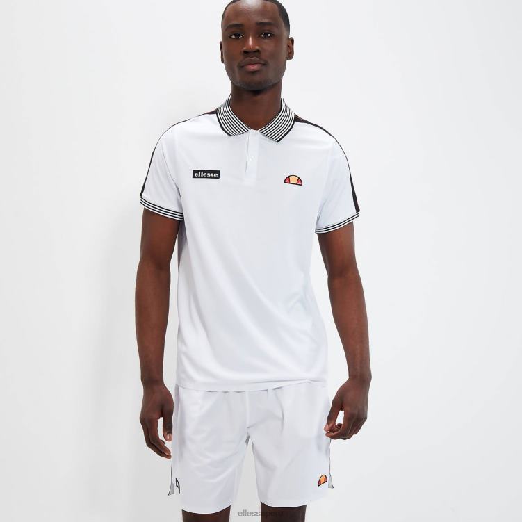 hombres nivel de polo ropa Ellesse blanco PZZNT399
