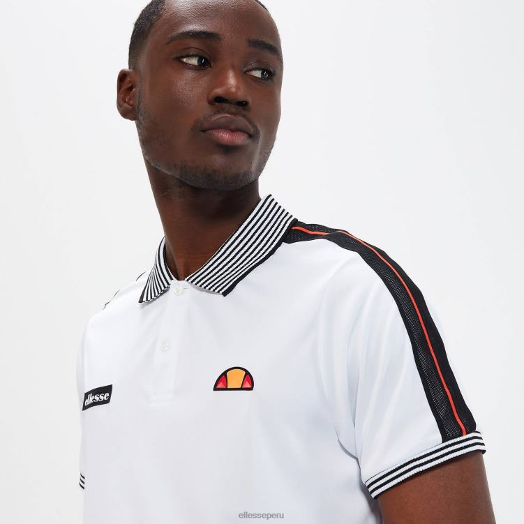 hombres nivel de polo ropa Ellesse blanco PZZNT399