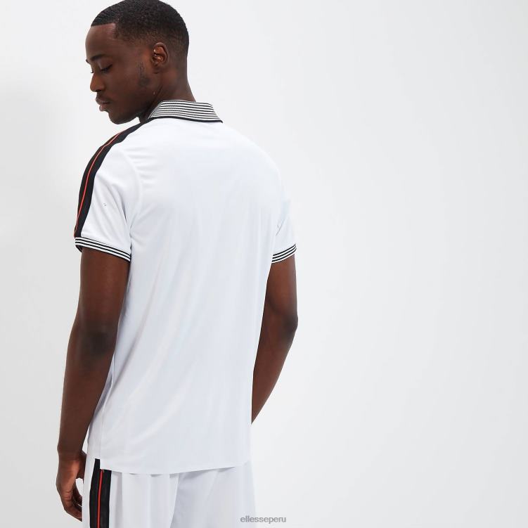 hombres nivel de polo ropa Ellesse blanco PZZNT399