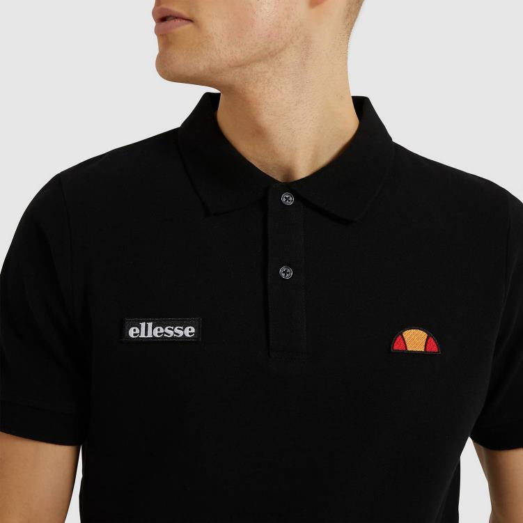 hombres polo de monte ropa Ellesse negro PZZNT391