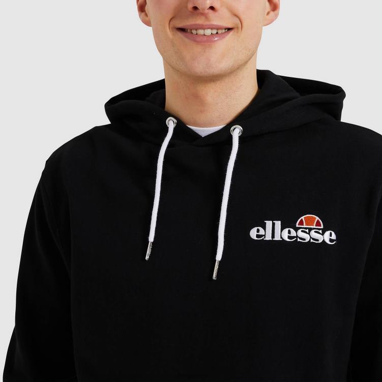 hombres primero sudadera con capucha ropa Ellesse negro PZZNT319