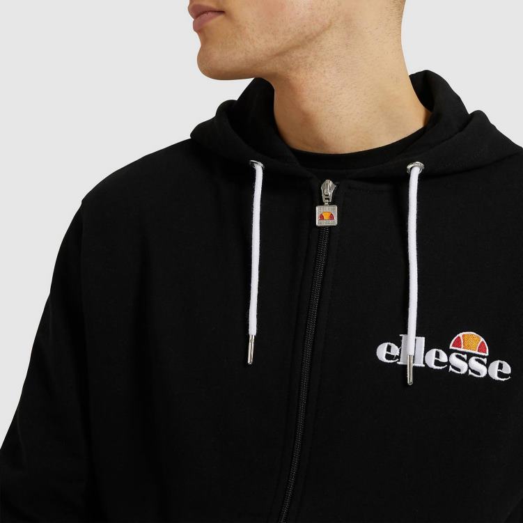 hombres sudadera con capucha briero ropa Ellesse negro PZZNT315