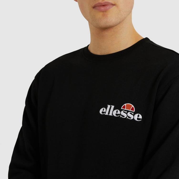 hombres sudadera fierro ropa Ellesse negro PZZNT306