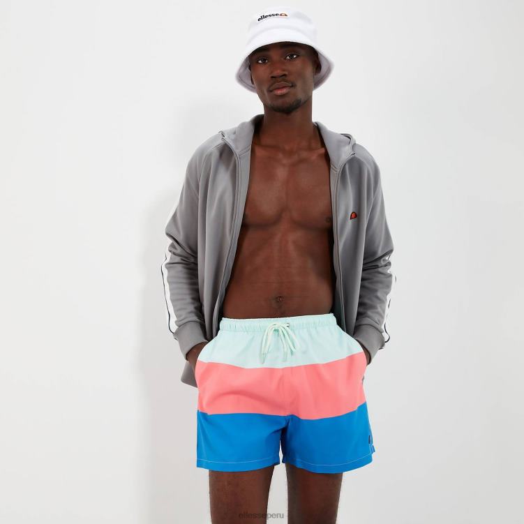 hombres vespore bañador short azul/rosa ropa Ellesse azul claro/rosa/azul PZZNT456