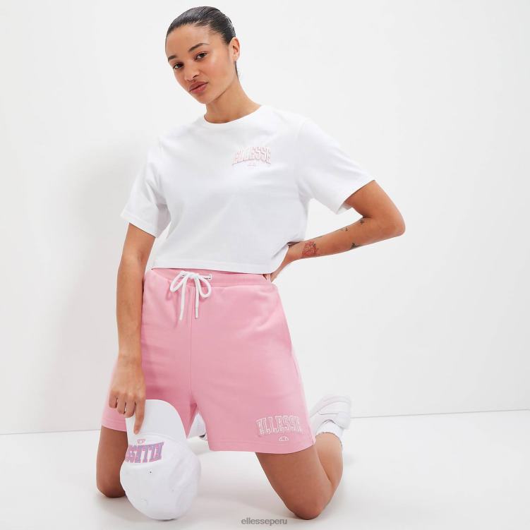 mujer camiseta beneventi croppd ropa Ellesse blanco PZZNT56