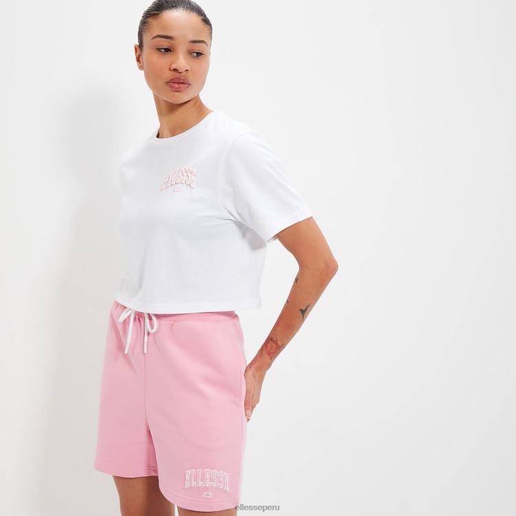 mujer camiseta beneventi croppd ropa Ellesse blanco PZZNT56