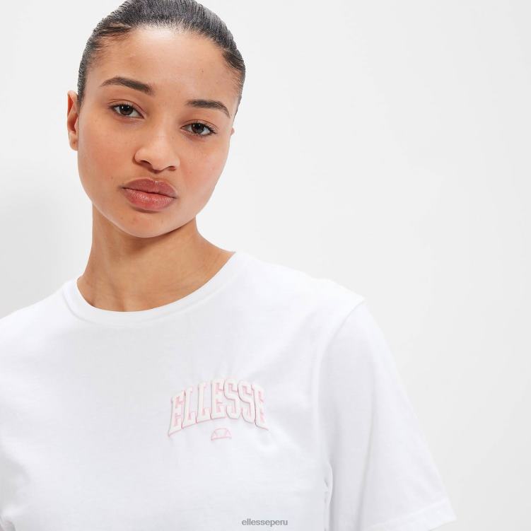 mujer camiseta beneventi croppd ropa Ellesse blanco PZZNT56