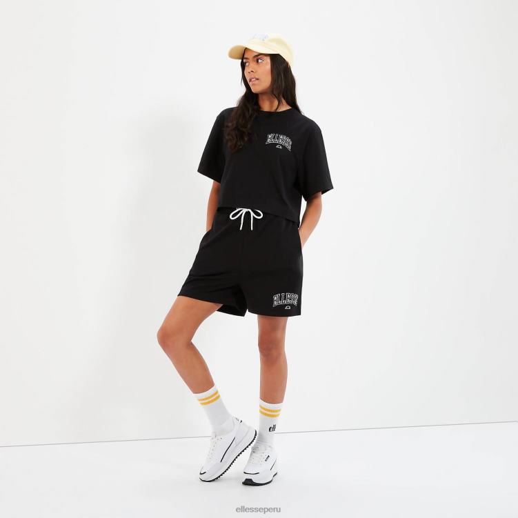 mujer camiseta beneventi croppd ropa Ellesse negro PZZNT57