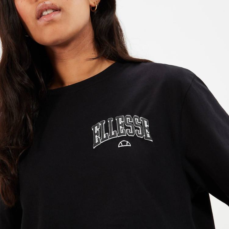 mujer camiseta beneventi croppd ropa Ellesse negro PZZNT57