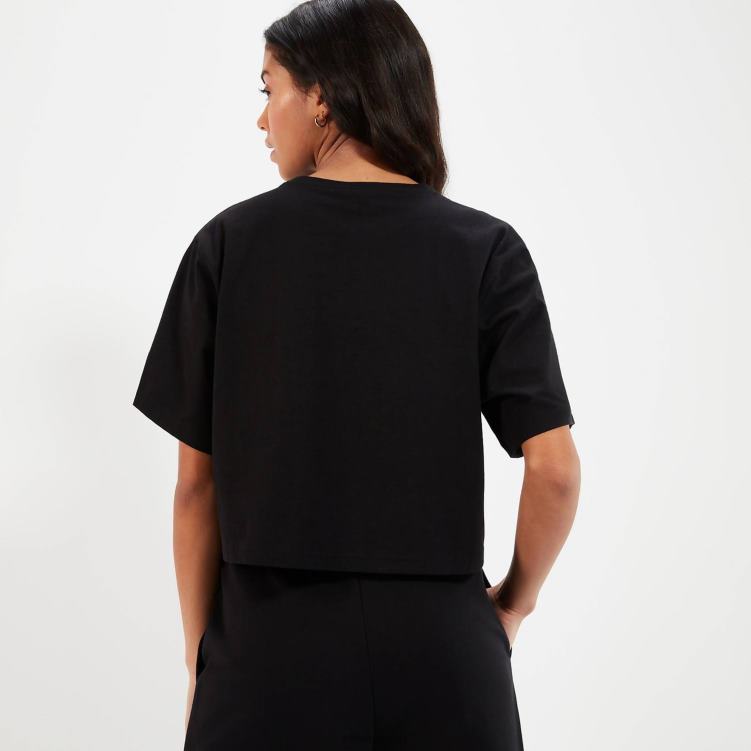 mujer camiseta beneventi croppd ropa Ellesse negro PZZNT57