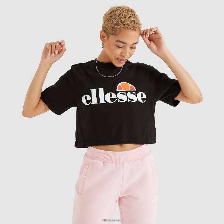 mujer camiseta corta alberta ropa Ellesse negro PZZNT68