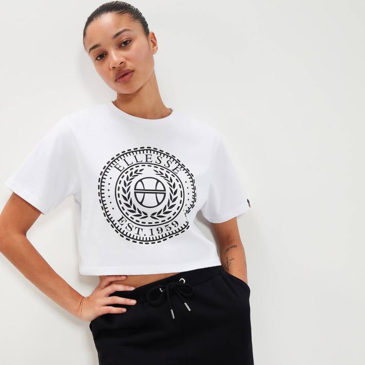 mujer camiseta corta carala ropa Ellesse blanco PZZNT94