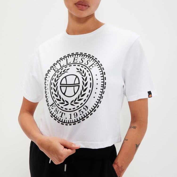 mujer camiseta corta carala ropa Ellesse blanco PZZNT94