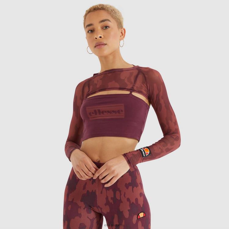 mujer camiseta corta darol ropa Ellesse morado oscuro PZZNT203