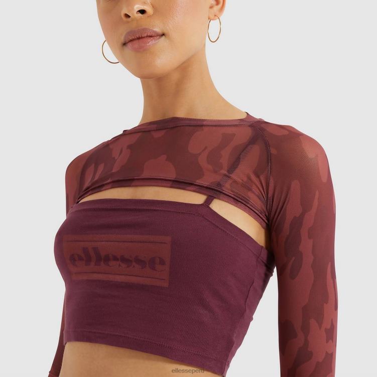 mujer camiseta corta darol ropa Ellesse morado oscuro PZZNT203