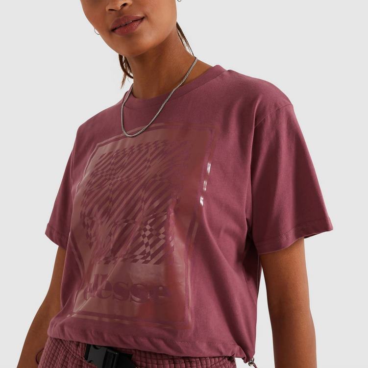 mujer camiseta corta de almendras ropa Ellesse Rosa oscuro PZZNT215
