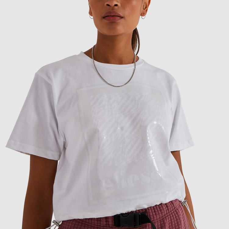 mujer camiseta corta de almendras ropa Ellesse blanco PZZNT209