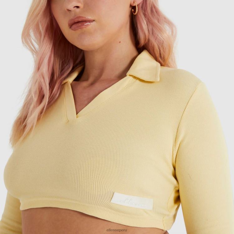 mujer camiseta corta harrie ropa Ellesse amarillo claro PZZNT198