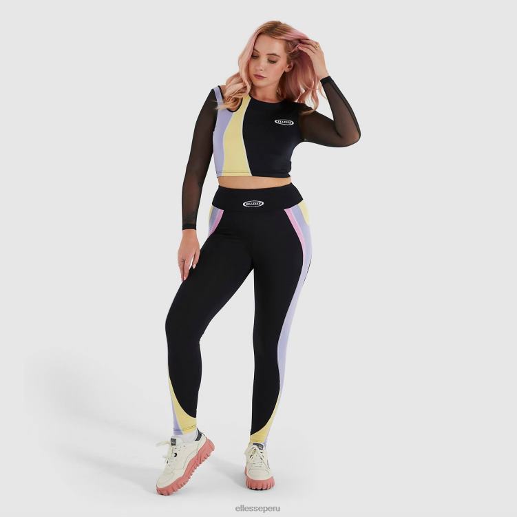 mujer camiseta corta leontina ropa Ellesse negro PZZNT223