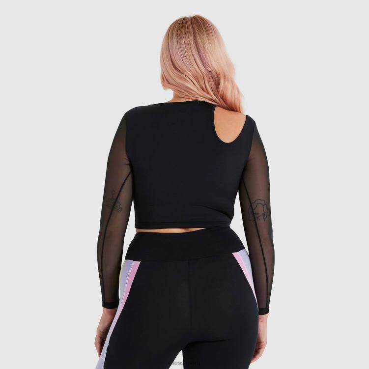 mujer camiseta corta leontina ropa Ellesse negro PZZNT223