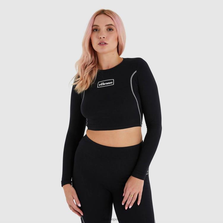 mujer camiseta corta lucente ropa Ellesse negro PZZNT227