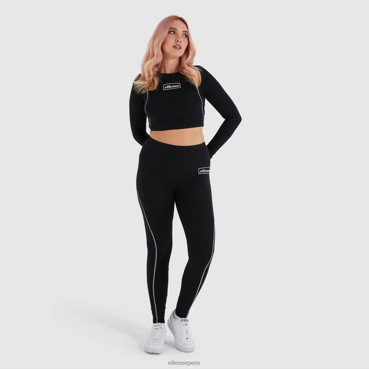 mujer camiseta corta lucente ropa Ellesse negro PZZNT227