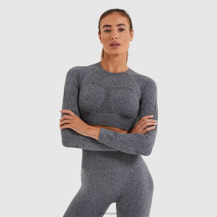 mujer camiseta corta vamp ls ropa Ellesse marga gris oscuro PZZNT201