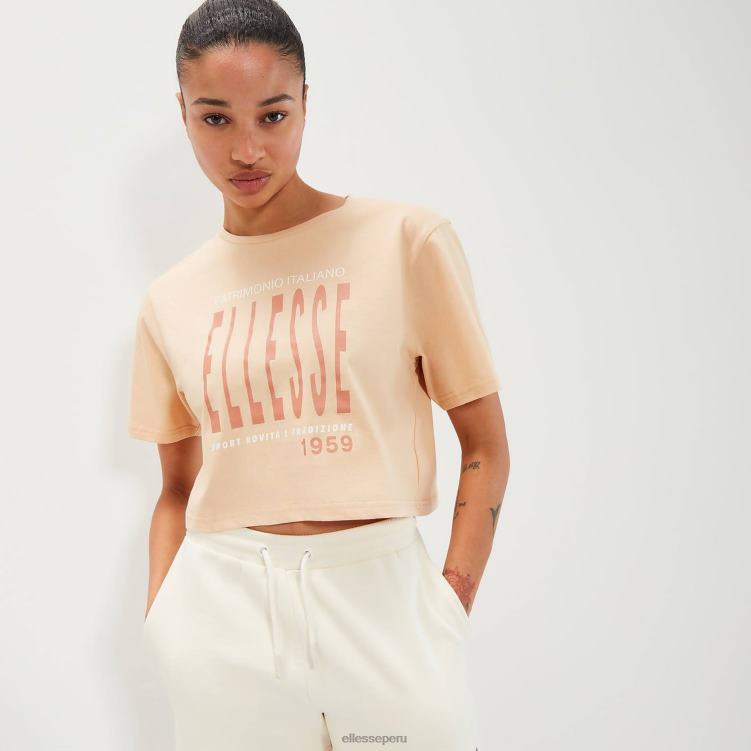 mujer camiseta corta volia ropa Ellesse marrón claro PZZNT88