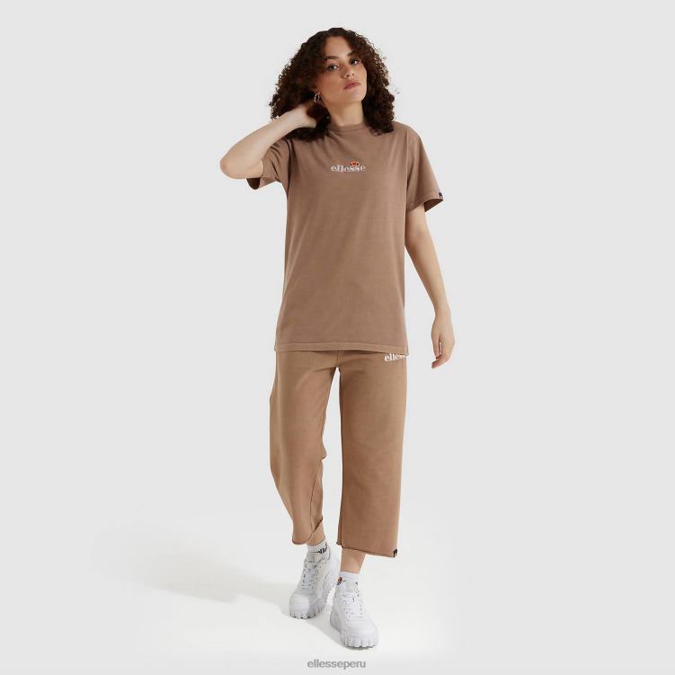 mujer camiseta de achiote ropa Ellesse marrón PZZNT248