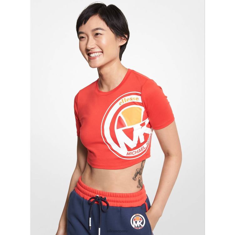 mujer top corto de algodón orgánico mk ropa Ellesse logo PZZNT75