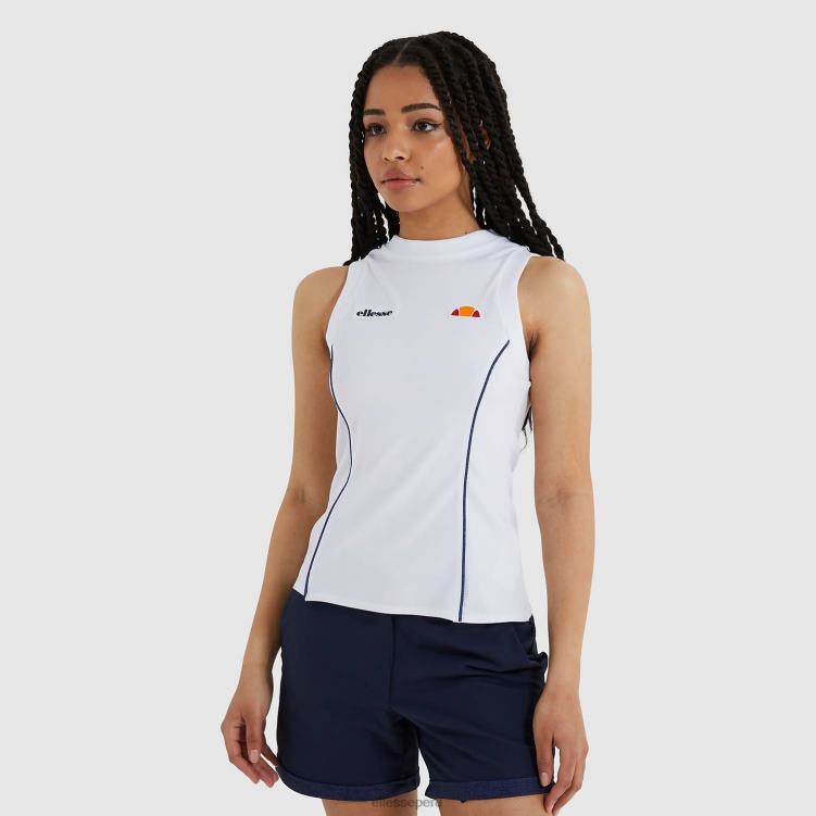 mujer top sin mangas tinta ropa Ellesse blanco PZZNT244