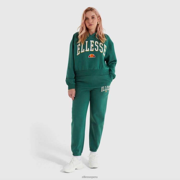 mujer sudadera corta con capucha ramo ropa Ellesse verde oscuro PZZNT179