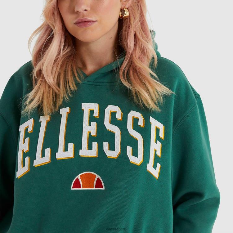 mujer sudadera corta con capucha ramo ropa Ellesse verde oscuro PZZNT179