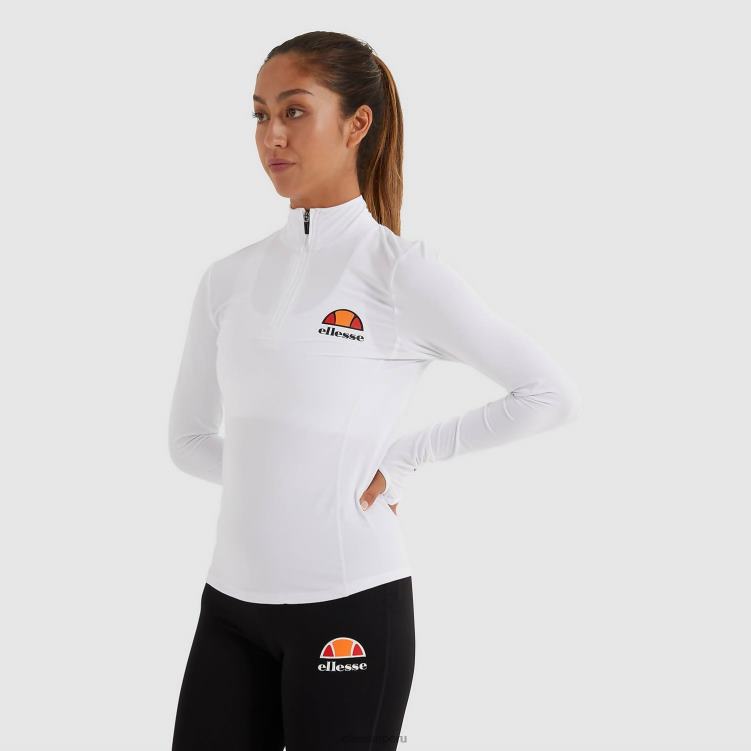 mujer sofira top con cremallera 1/4 ropa Ellesse blanco PZZNT95