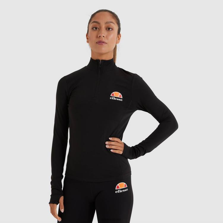 mujer sofira top con cremallera 1/4 ropa Ellesse negro PZZNT96