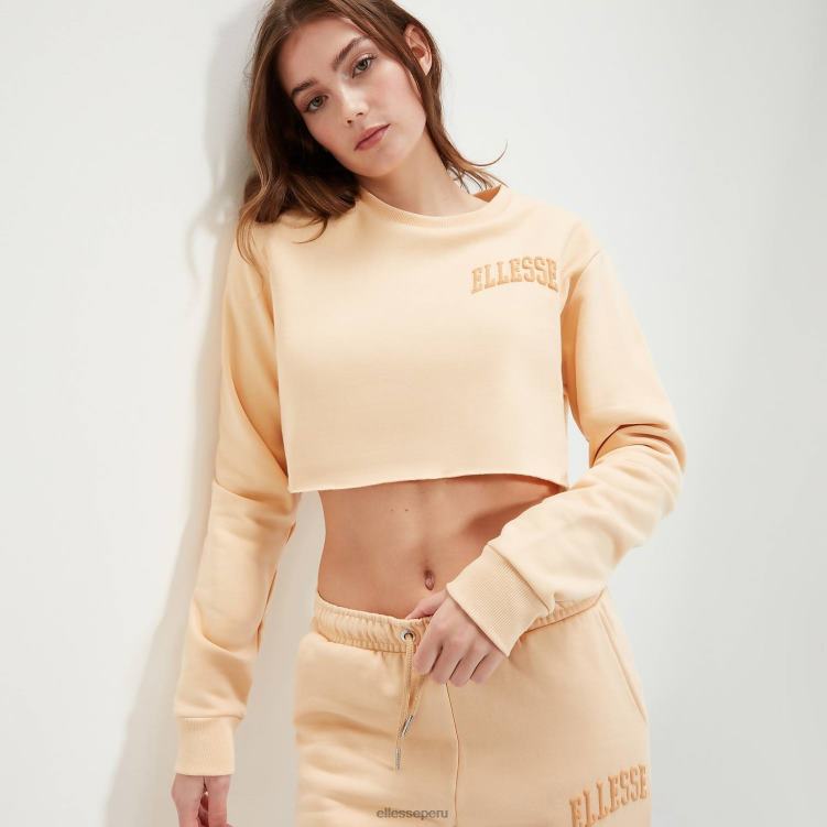 mujer sudadera corta canleo ropa Ellesse marrón claro PZZNT40
