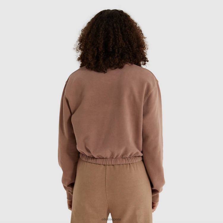 mujer sudadera corta popsy ropa Ellesse marrón PZZNT170