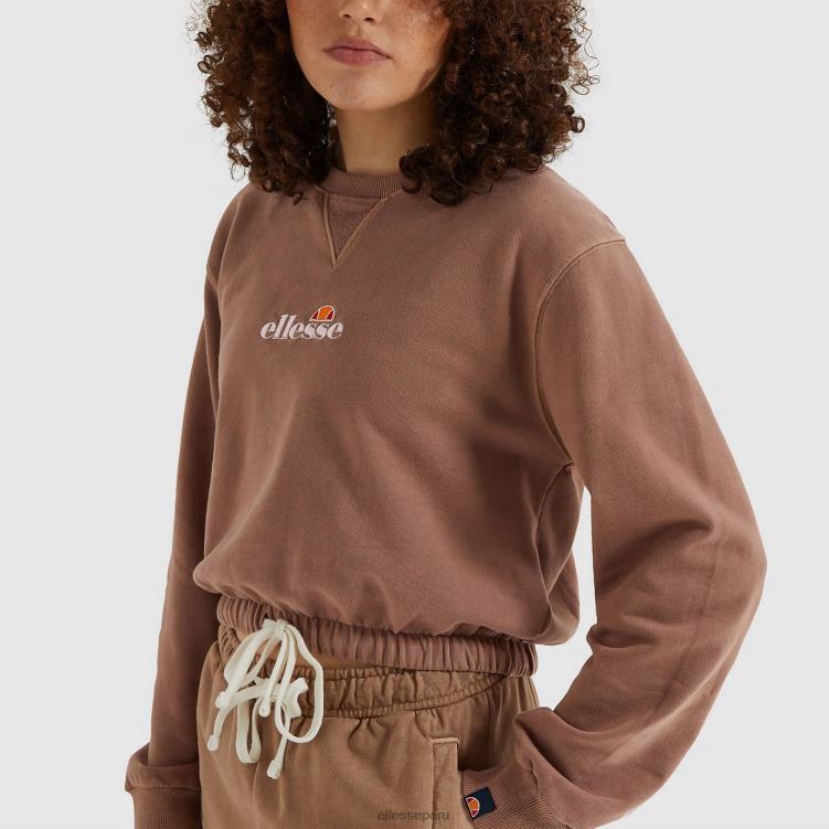 mujer sudadera corta popsy ropa Ellesse marrón PZZNT170